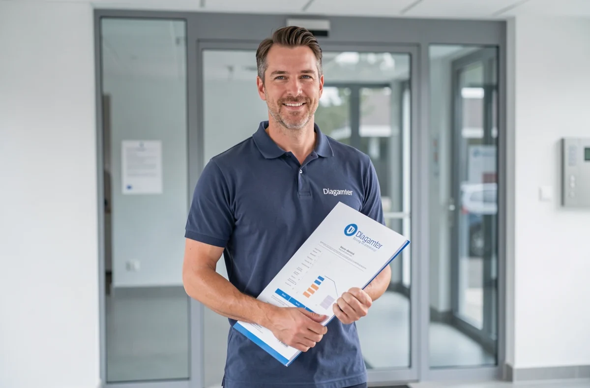 Expert certifié Diagamter présentant un dossier de diagnostic DPE à Bourg-en-Bresse