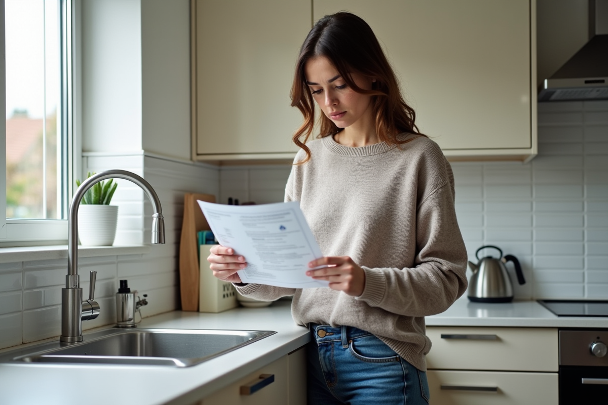 Jeune femme lit une notice d