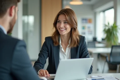 Femme d affaires confiante au bureau moderne