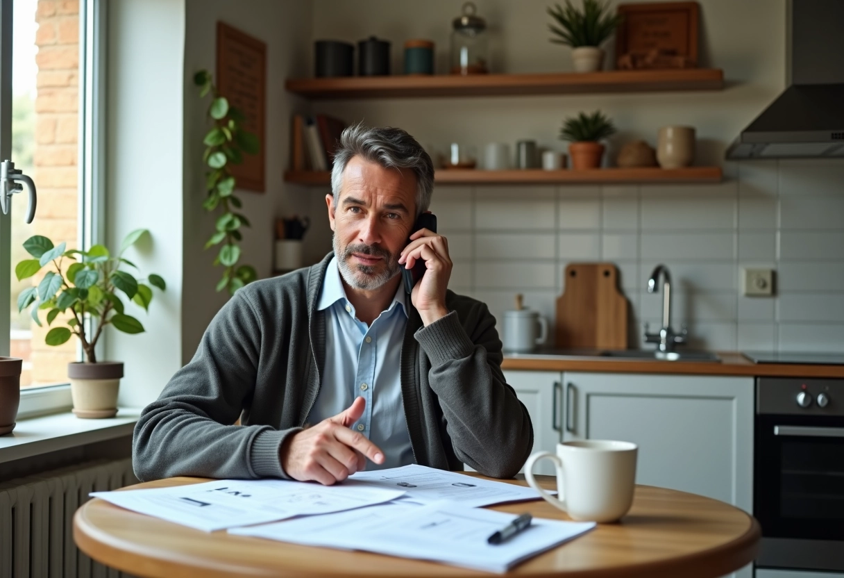 Homme discutant contrats d