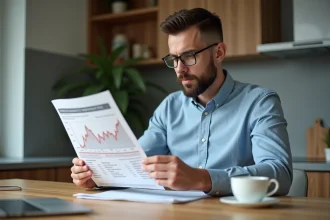 Homme étudiant un baromètre des taux de mortgage