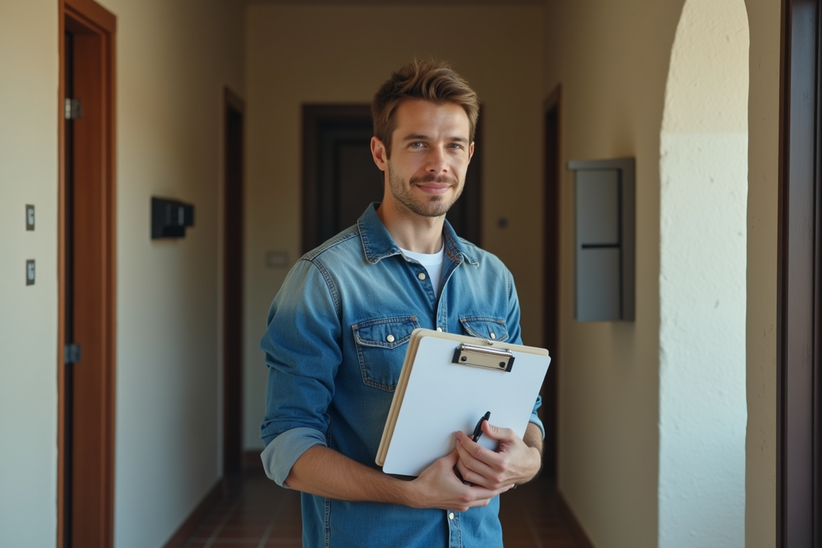 Jeune homme dans un couloir d