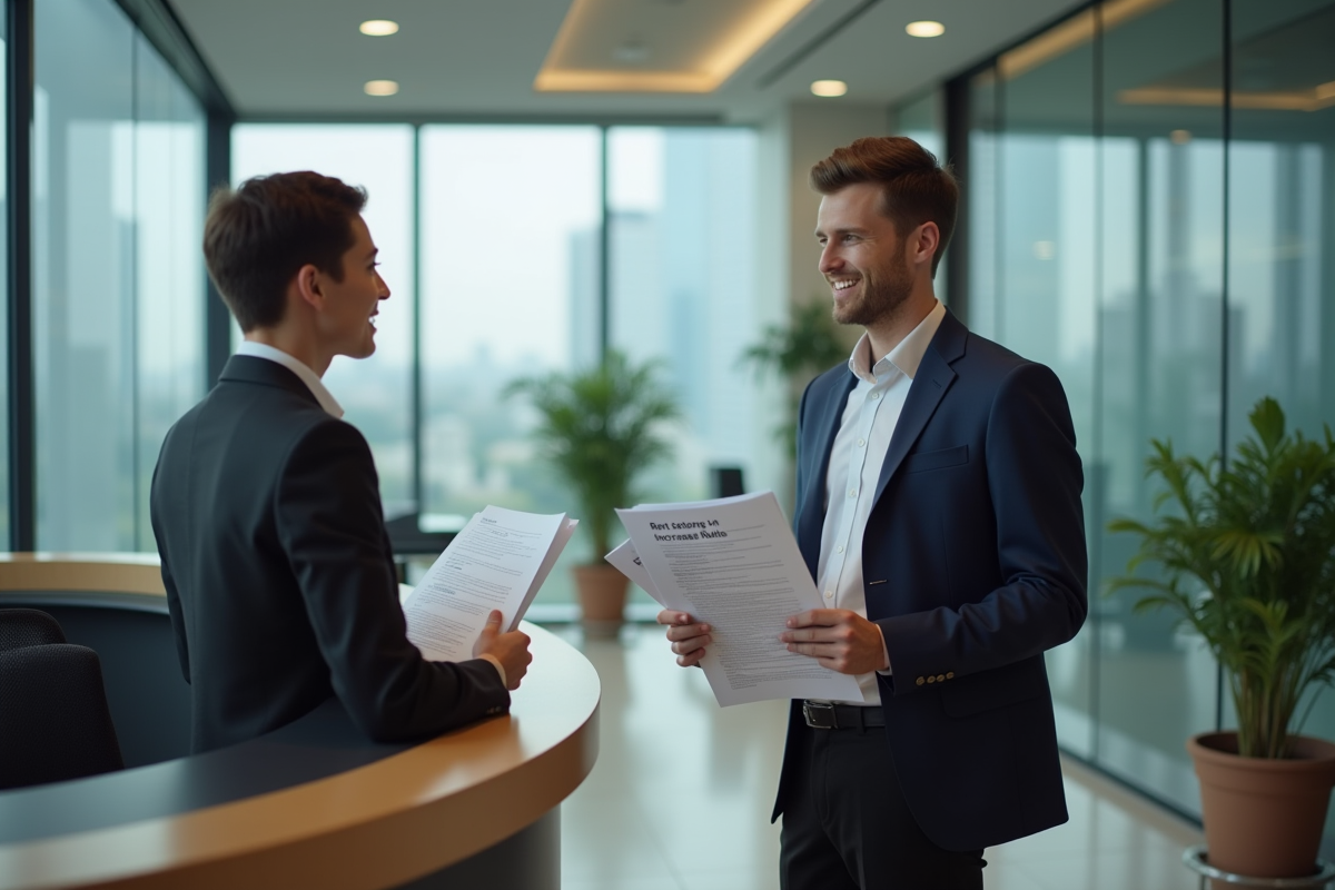 Jeune professionnel discutant d