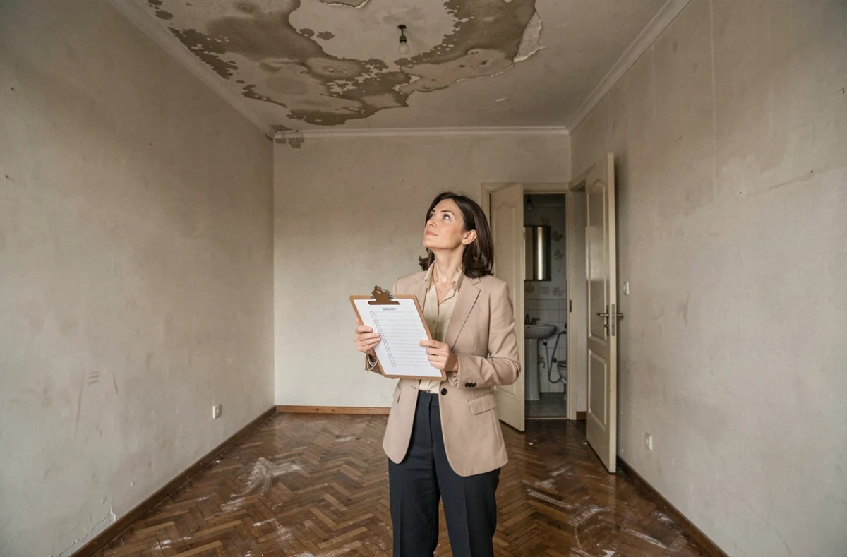 Propriétaire bailleurs inspectant un appartement vide avant souscription d'assurance PNO